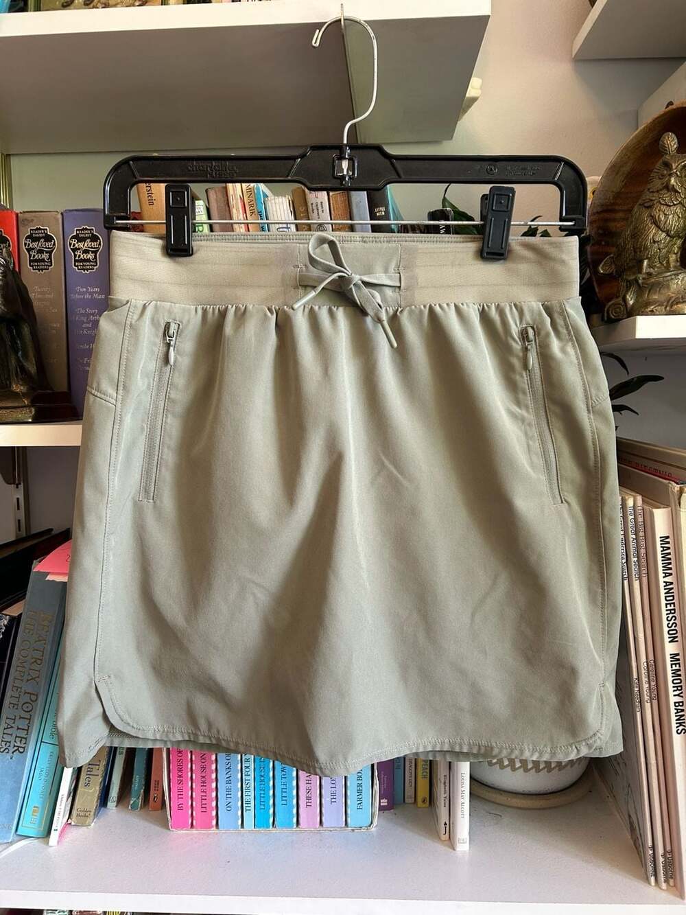 RBX Active Catch Me Courtside 19" Skort Sage Green with Zipper Pockets